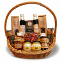 Geschenkkorb mit Honig, Sirup und edler Schokolade
